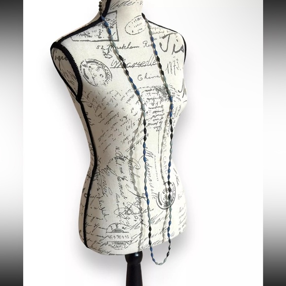 African Zambia Paper Beaded Necklace Handmade Extra Long Bracelet Belly Bead - Picture 3 of 5